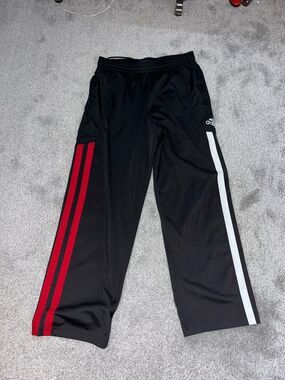 Black & White Red Wolfpack Colors basketball football team track sweatpants M